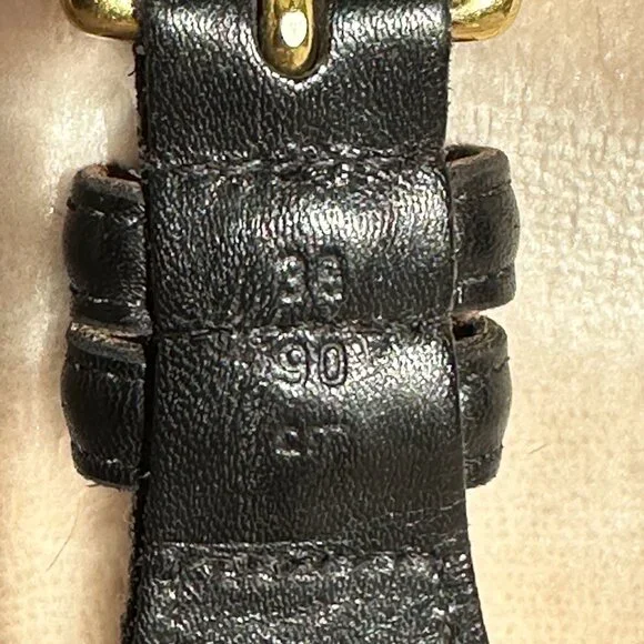 Coach Black Leather Braided Brass Buckle Belt Women's 36" - Picture 7 of 9